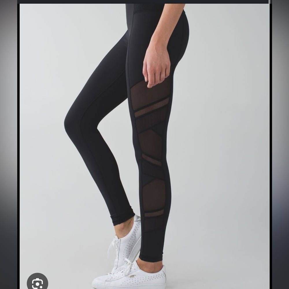 Lululemon Athletica just Breathe Leggings with Mesh Detail